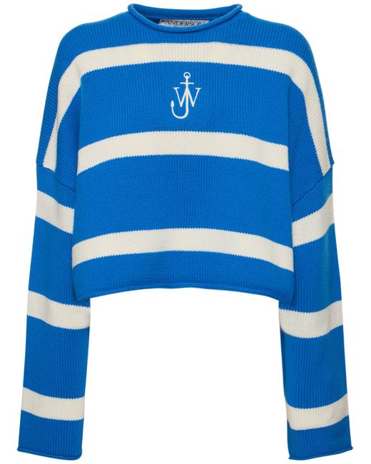J.W.Anderson Logo Striped Wool Cashmere Sweater