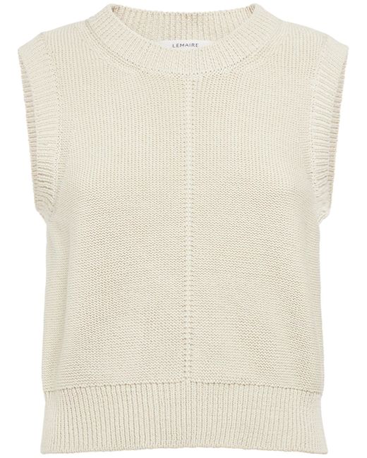 Lemaire Sleeveless Cropped Cotton Knit Sweater