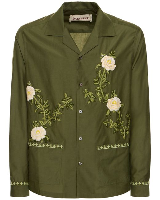 Baziszt Flower Cotton Silk Shirt
