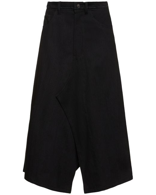 Yohji Yamamoto Wide Structured Cotton Midi Skirt