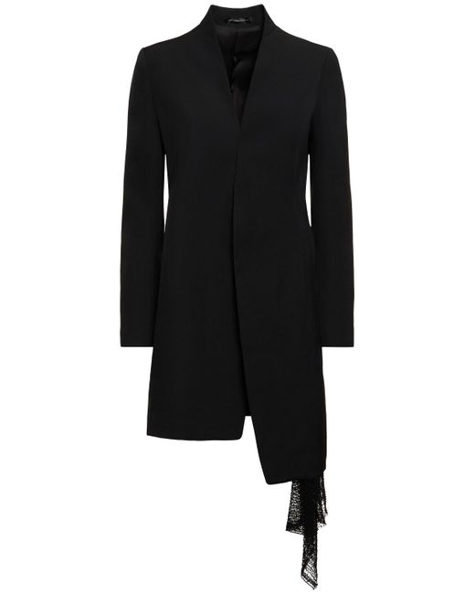 Yohji Yamamoto Asymmetric Wool Gabardine Jacket