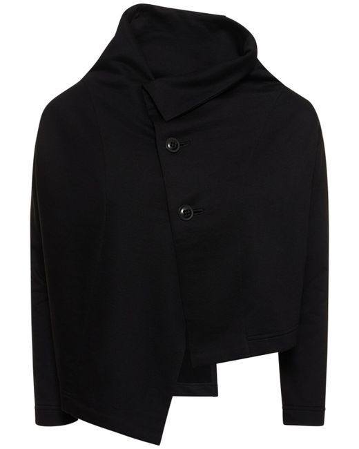 Yohji Yamamoto Asymmetric Cropped Jersey Jacket