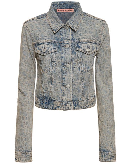 Acne Studios Rose Monogram Cotton Denim Jacket