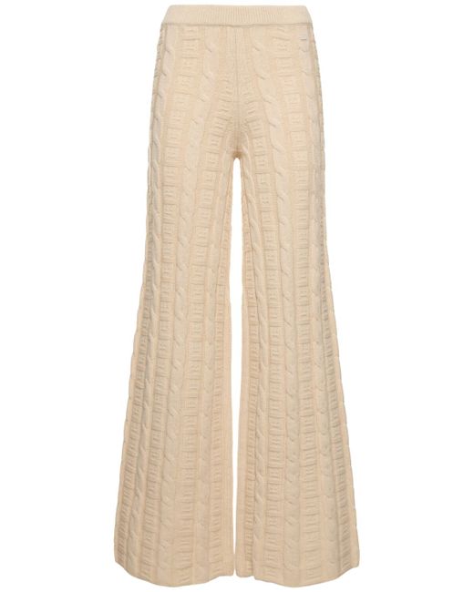 Acne Studios Wool Blend Cable Knit Flared Pants