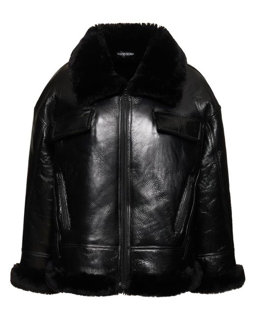 David Koma Shearling Leather Jacket