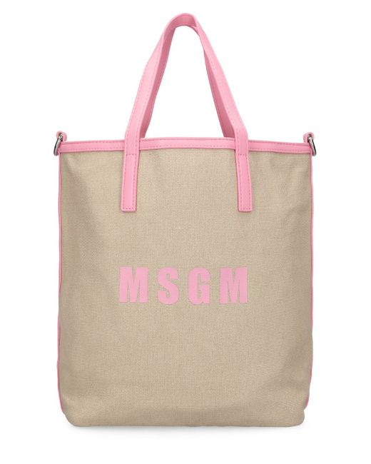 Msgm Small Canvas Shopping Bag