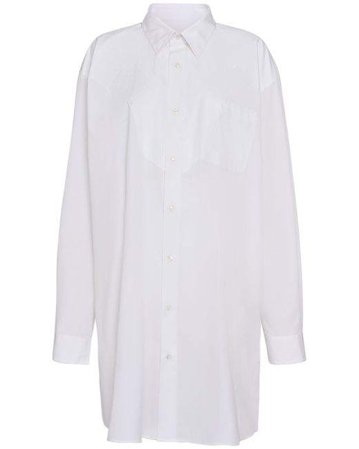Maison Margiela Oversize Cotton Poplin Long Shirt