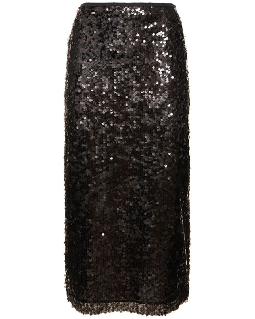 Msgm Sequined Midi Skirt