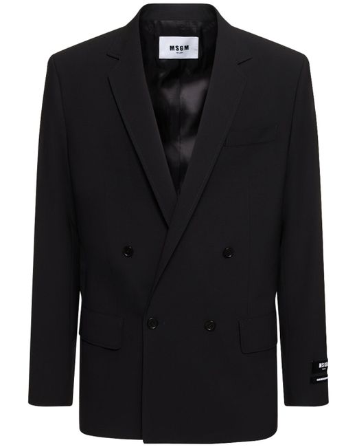 Msgm Double Breast Wool Blend Jacket