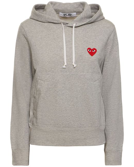 Comme Des Garçons Play Embroidered Red Heart Jersey Hoodie