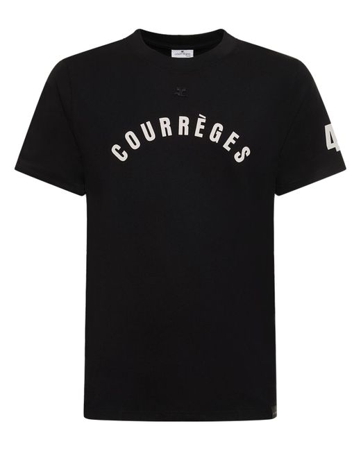 Courrèges Logo Print Cotton T-shirt