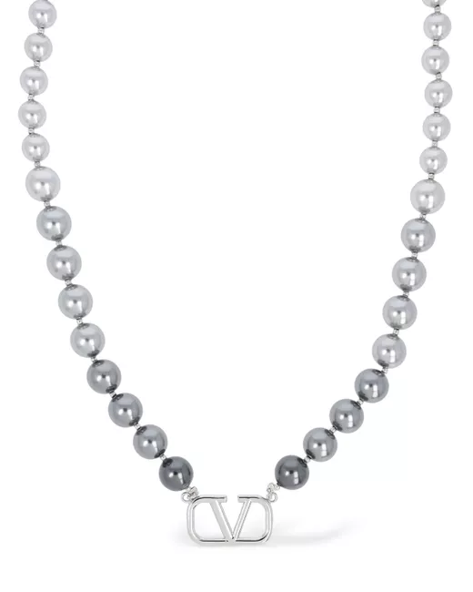 Valentino Garavani V Logo Signature Faux Pearl Choker