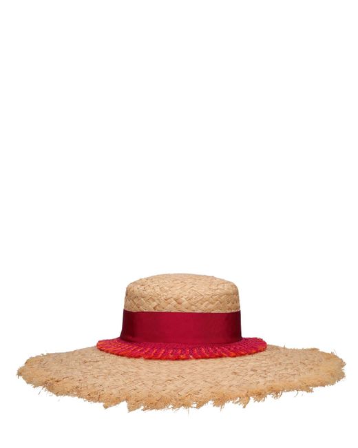 Borsalino Mia Fringed Raffia Straw Hat