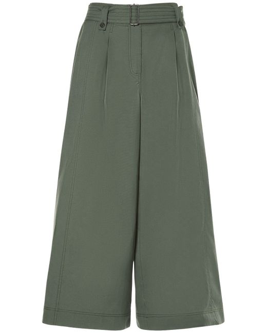 Weekend Max Mara Recco Belted Cotton Canvas Wide Pants