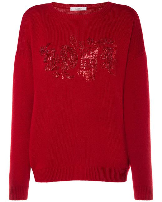 Max Mara Nias Embroidered Wool Cashmere Sweater