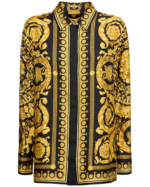 Versace Baroque Printed Silk Twill Shirt