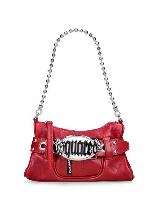 Dsquared2 Gothic Logo Belted Leather Clutch