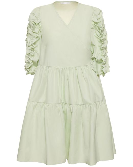 Cecilie Bahnsen Vermont Cotton 3/4 Sleeve Mini Dress