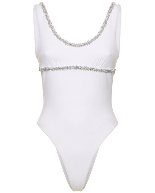 Ermanno Scervino Lycra Embroidered One Piece Swimsuit