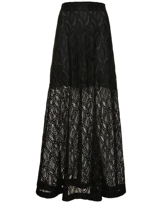 Ermanno Scervino Embroidered Lace High-rise Long Skirt
