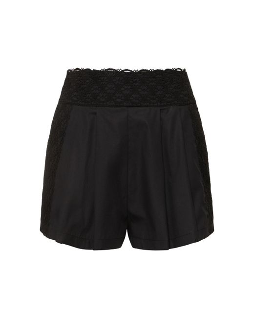 Ermanno Scervino Embroidered Pleated Cotton Shorts
