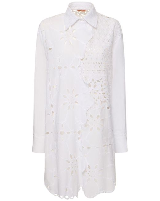 Ermanno Scervino Embroidered Cotton Oversized Shirt