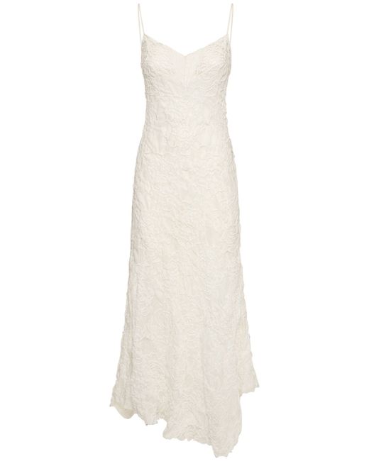 Ermanno Scervino Ramie Embroidered Long Dress
