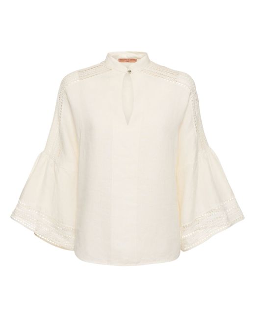 Ermanno Scervino Linen Long Sleeve Blouse Shirt