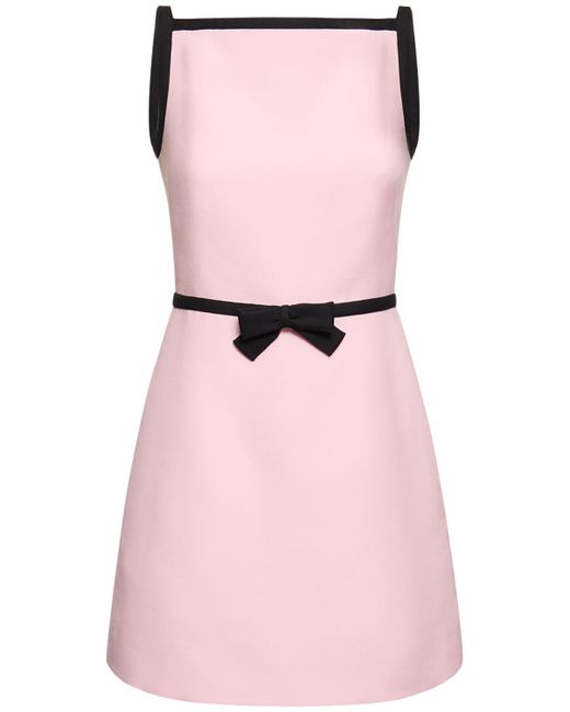Valentino Wool Silk Crepe Mini Dress W/bow