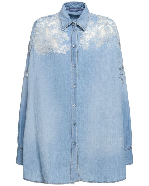 Ermanno Scervino Embroidered Cotton Blend Oversize Shirt
