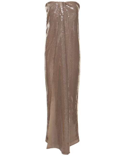 16Arlington Mirai Sequined Strapless Long Dress