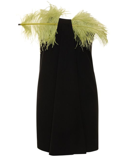 16Arlington Mirai Crepe Mini Dress W/feathers