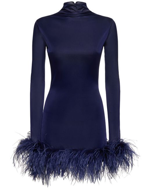 16Arlington Luna Jersey Mini Dress W/feathers