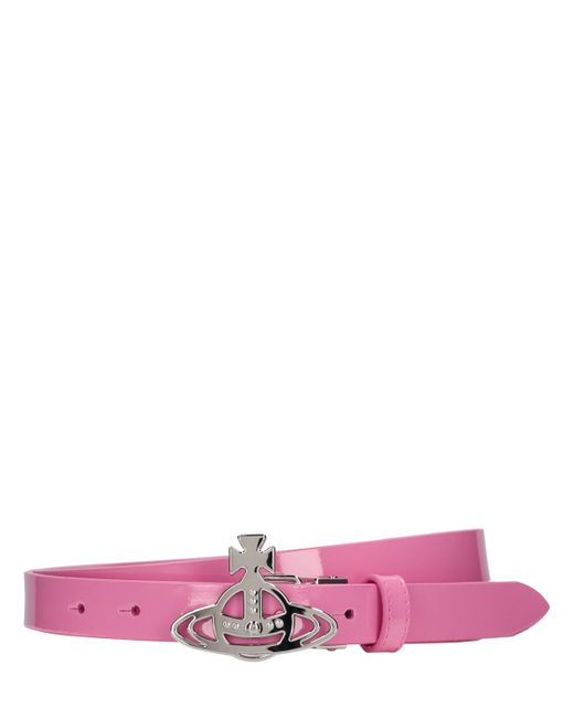 Vivienne Westwood Small Orb Leather Buckle Belt