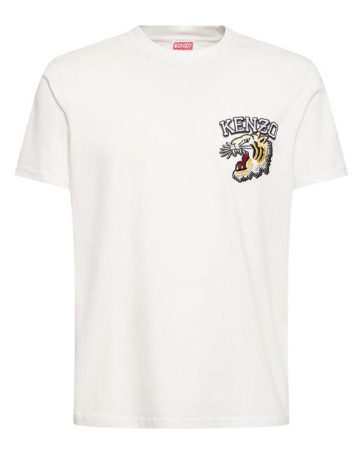 KENZO Paris Tiger Embroidery Cotton Jersey T-shirt