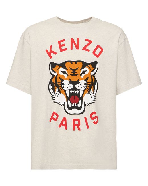 KENZO Paris Tiger Print Cotton Jersey T-shirt