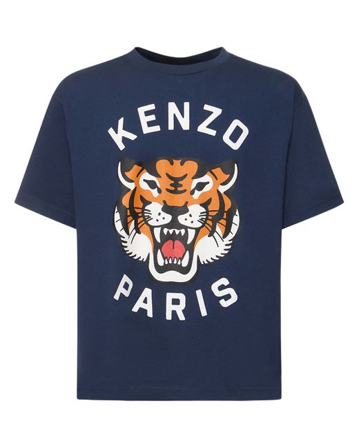 KENZO Paris Tiger Print Cotton Jersey T-shirt