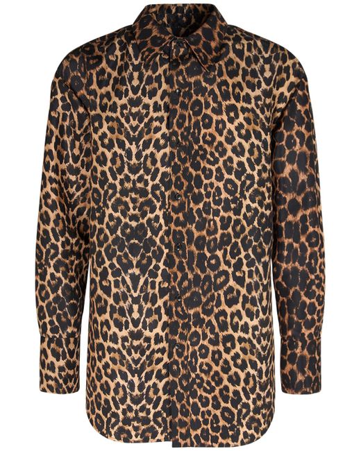 Saint Laurent Leopard Print Silk Shirt