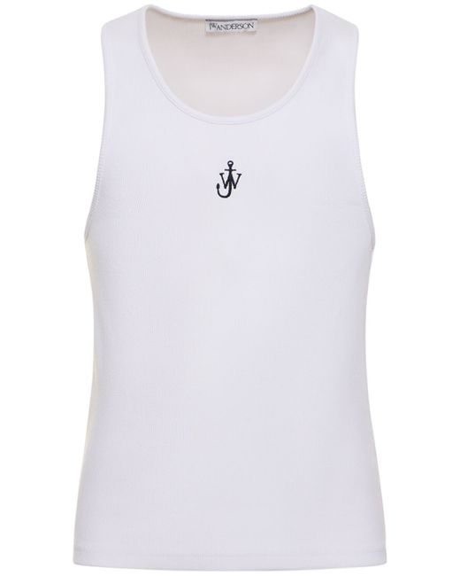 J.W.Anderson Logo Embroidery Stretch Cotton Tank Top