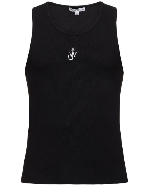 J.W.Anderson Logo Embroidery Stretch Cotton Tank Top