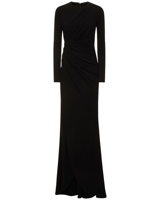 Elie Saab Draped Jersey Long Dress W/split