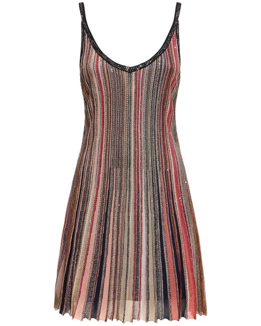 Missoni Sequined Knit Sleeveless Mini Dress