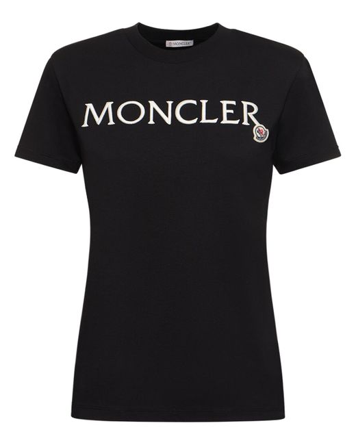 Moncler Embroidered Organic Cotton Logo T-shirt