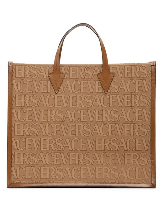 Versace Large Fabric Leather Tote Bag