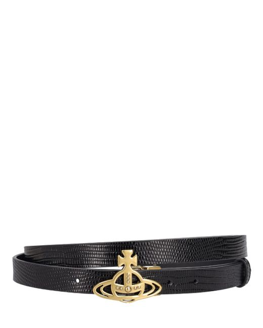 Vivienne Westwood Small Orb Buckle Leather Belt
