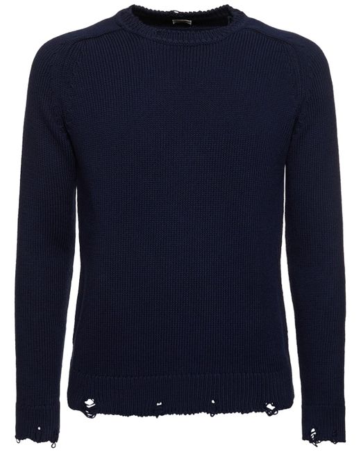 Saint Laurent Used Detail Cotton Crewneck Sweater