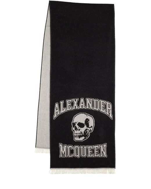 Alexander McQueen Varsity Logo Wool Scarf