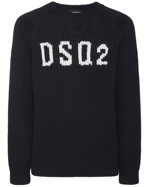 Dsquared2 Logo Intarsia Wool Sweater