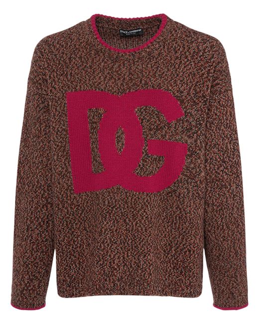 Dolce & Gabbana Logo Intarsia Wool Sweater