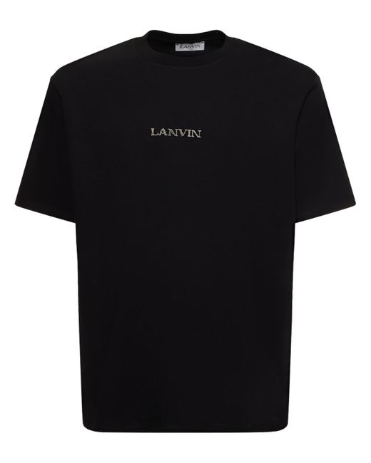 Lanvin Logo Embroidery Oversized Cotton T-shirt